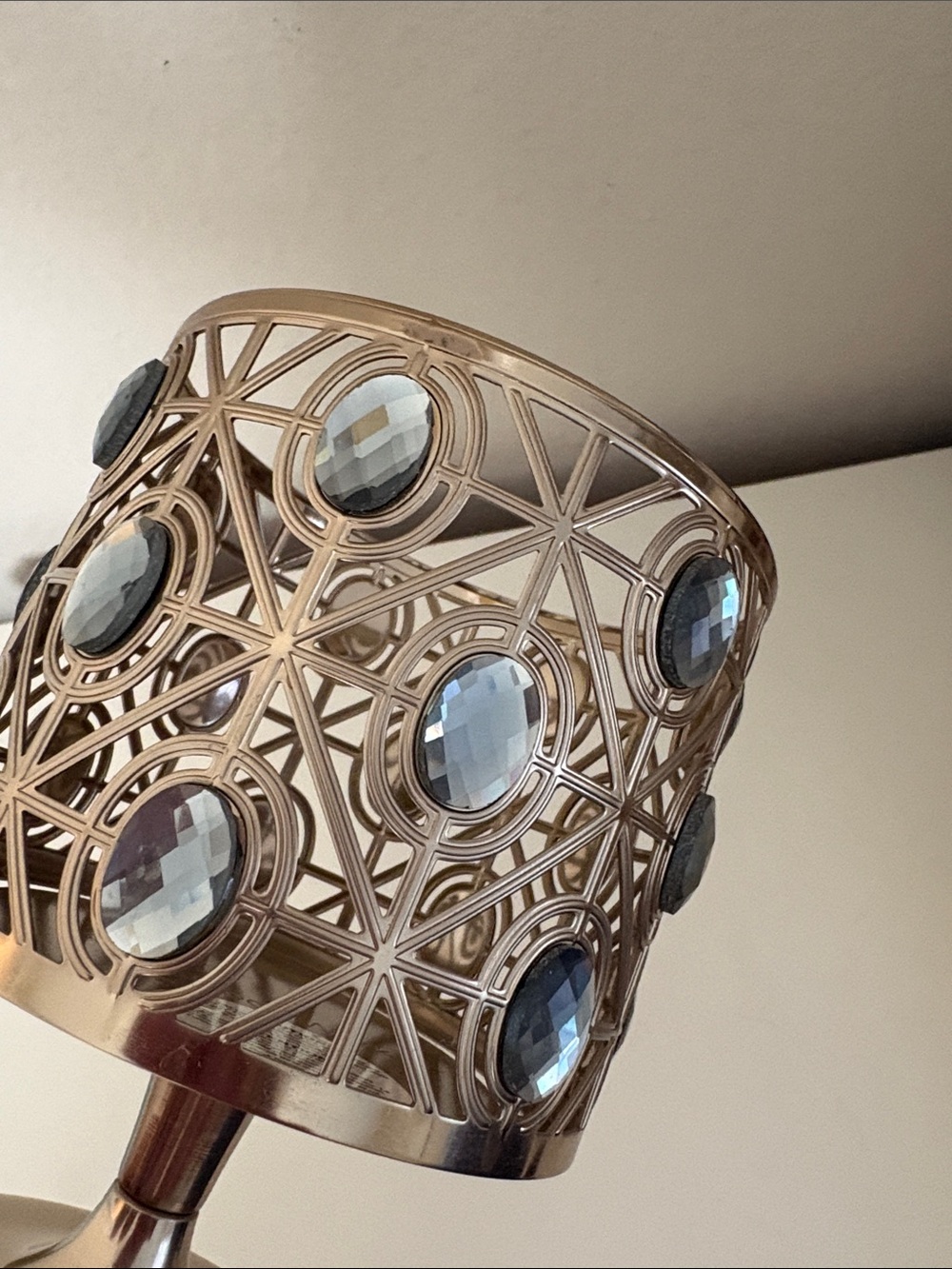 Bath & Body Works brass-gold candle holder with stunning crystal accents! - Picture 11 of 14
